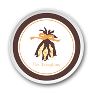 Preppy Plates - Personalized Melamine Plates (Corn Double Stripe - Hol-Wed)